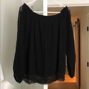Off the shoulder long sleeved shirt